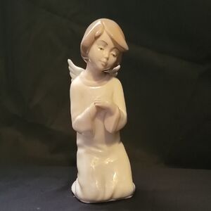 Serene Cream and Brown Angel Figurine